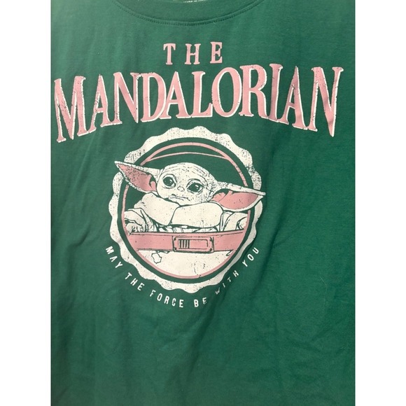 Star Wars The Mandalorian‎ Green Long Sleeve Shirt Women's Medium Baby Yoda - Picture 2 of 4